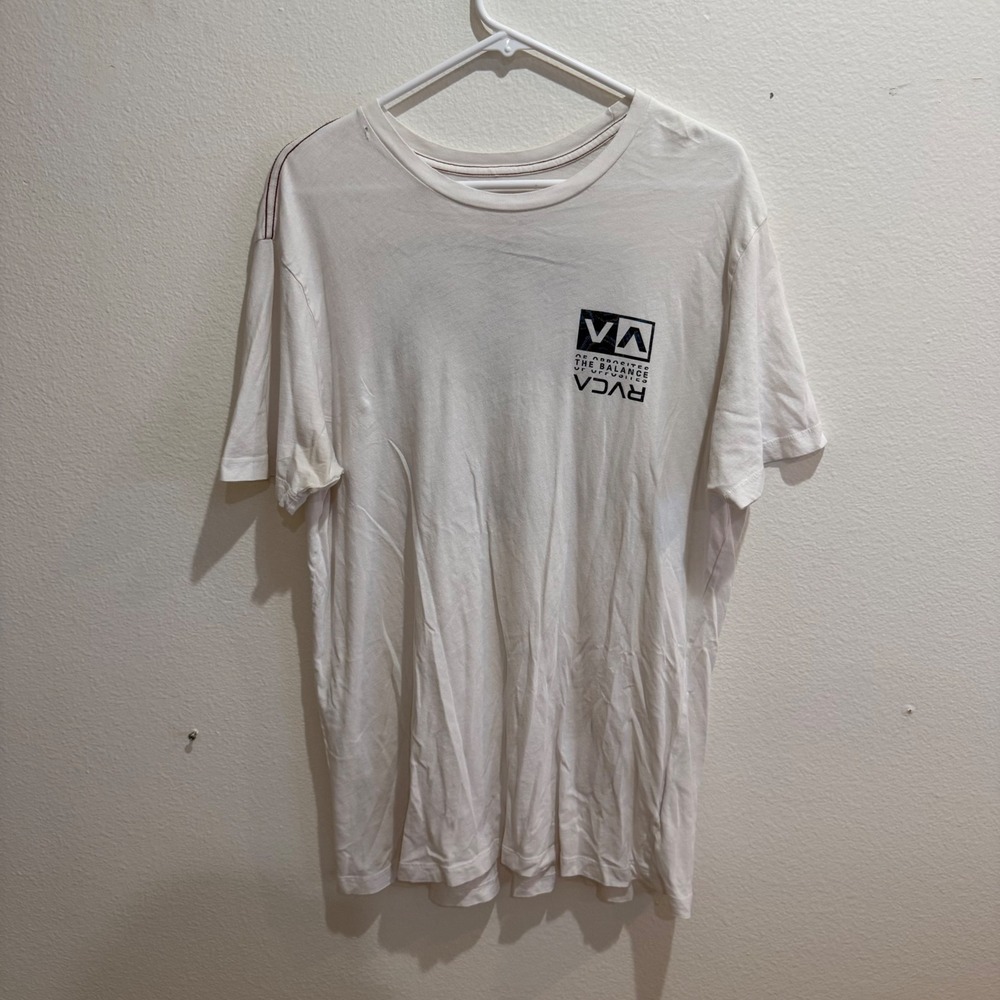 RVCA Mens Vintage Wash Balance of Opposites VA Graphic T-Shirt White XL